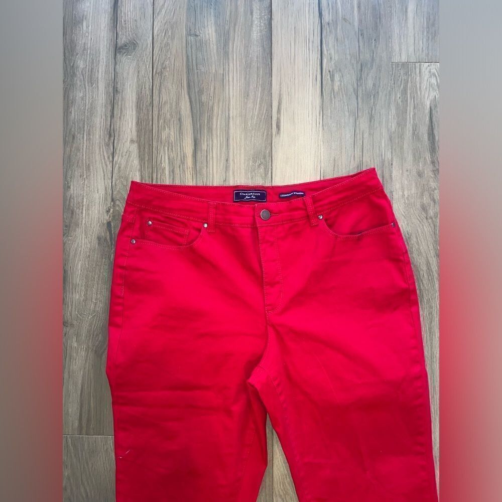 Charter Club Women's Lexington Straight-Leg Jeans Red Size 10 - Picture 3 of 9